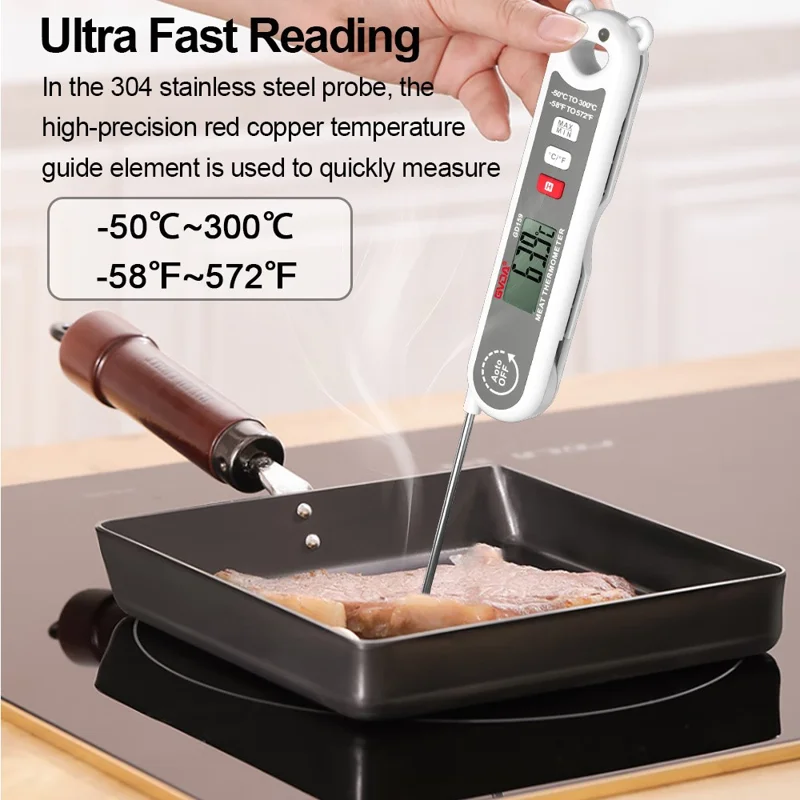 GVDA GD159 Digital Food Thermometer Meat Oil Milk Temperature Measure Tool (BPA Free, No FDA Certification)