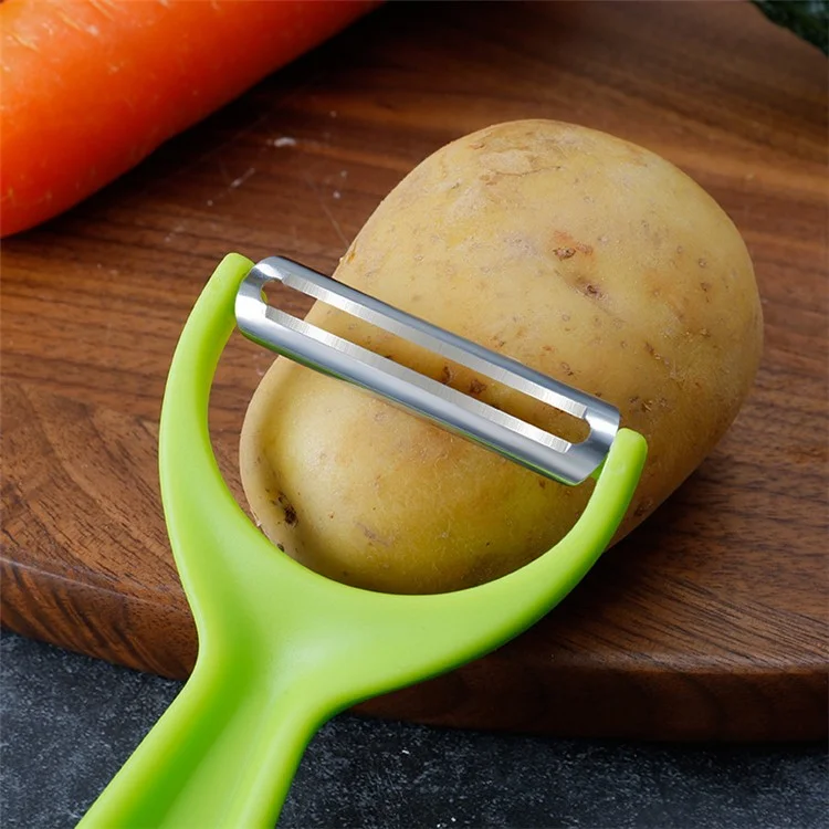 Éplucheur de pomme de terre en forme de Y en acier inoxydable, ustensile de cuisine pour légumes (sans BPA, sans certificat FDA) - Vert fluorescent