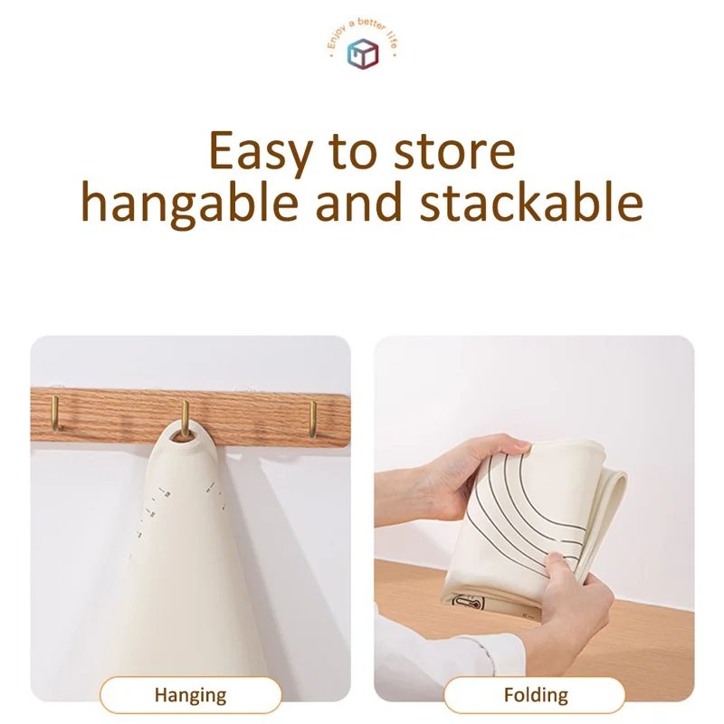 Tapete de Amassamento de Massa de 61x85cm para Cozinha, Silicone Antiadesivo Não Tóxico (Sem Certificação da FDA)