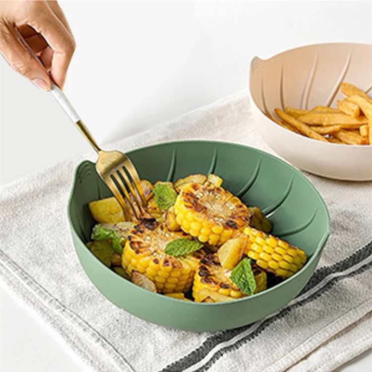 Folha de Silicone para Airfryer Tamanho L (Verde Escuro, Sem Certificado da FDA, Livre de BPA)