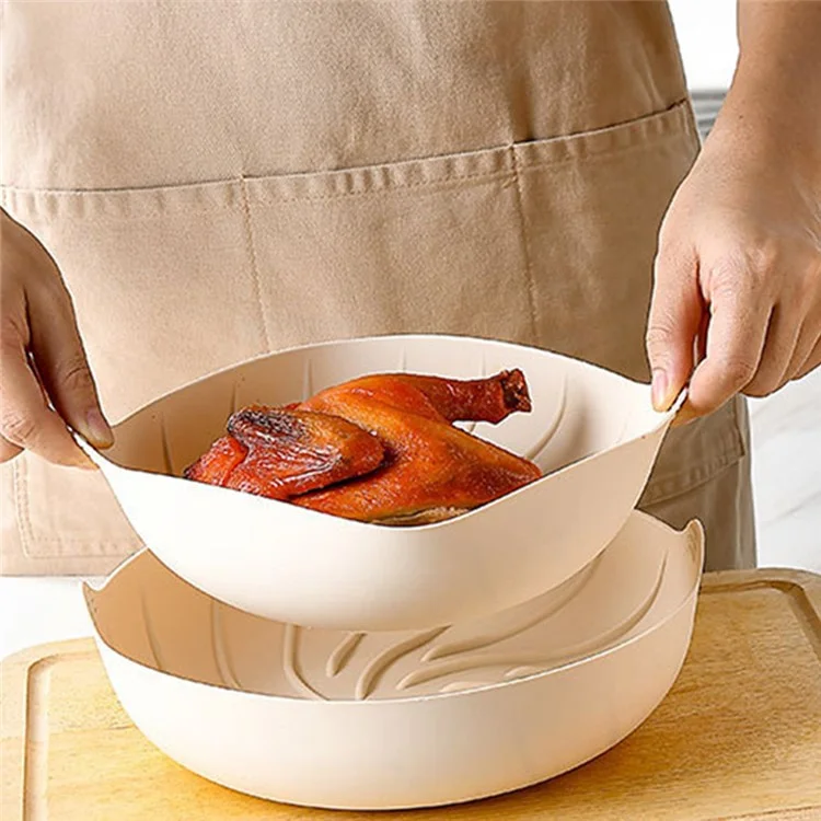 Folha de Silicone para Airfryer Tamanho L (Verde Escuro, Sem Certificado da FDA, Livre de BPA)