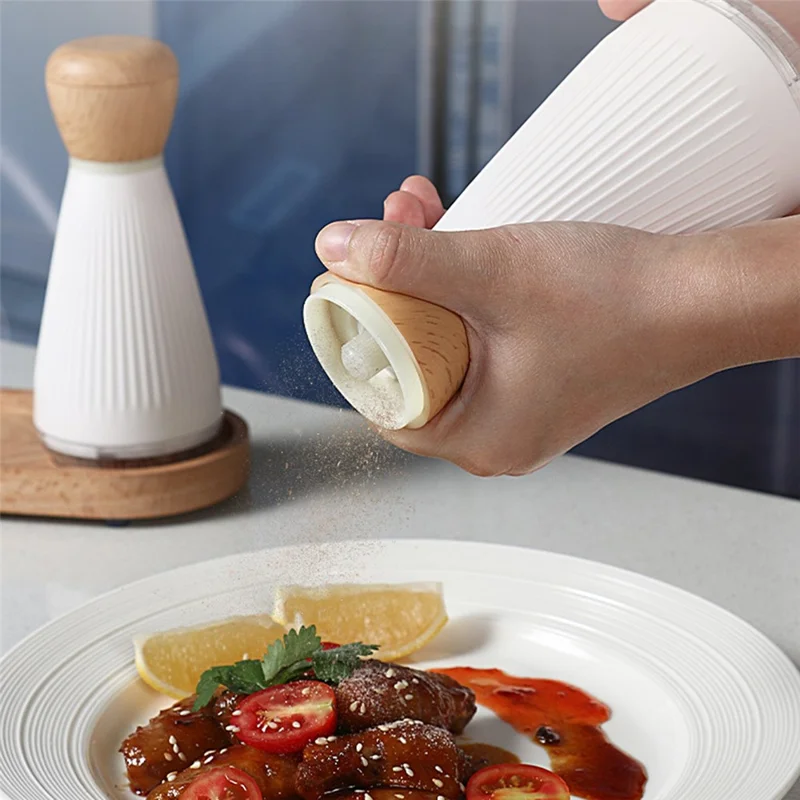 ABS+PS+Wood Pepper Grinder Sea Salt Grinding Mill Manual Grinder Kitchen Tool (BPA-Free, No FDA Certification) - Ordinary Type