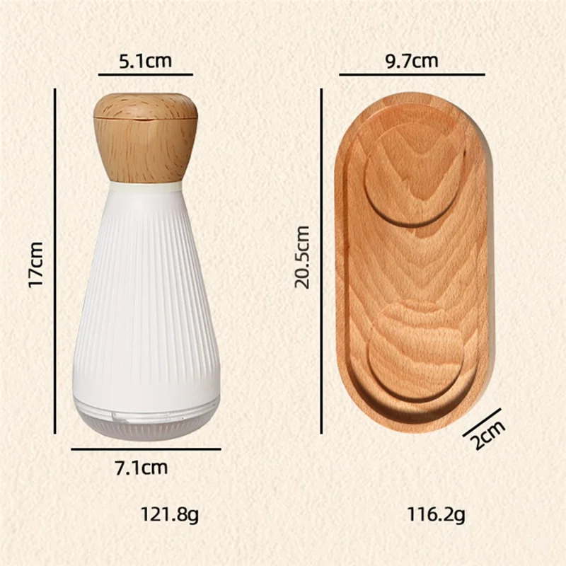 2Pcs ABS+PS+Wood Pepper Grinder Kitchen Sea Salt Pepper Manual Grinder with 1 Base (BPA-Free, No FDA Certification) - Ordinary Type