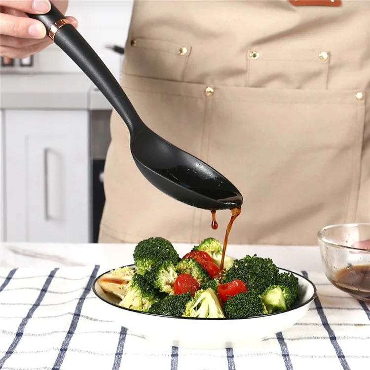 ABS+Nylon Ladle Spoon Cooking Serving Spoon Non-Stick Kitchen Utensil (BPA Free, No FDA Certificate)