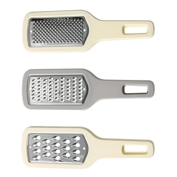 3Pcs / Set Multifunctional Fruit Vegetable Shredder PS+Stainless Steel Garlic Grater (BPA Free, No FDA Certificate) - Beige+Grey