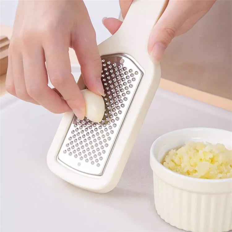 3Pcs / Set Multifunctional Fruit Vegetable Shredder PS+Stainless Steel Garlic Grater (BPA Free, No FDA Certificate) - Beige+Grey