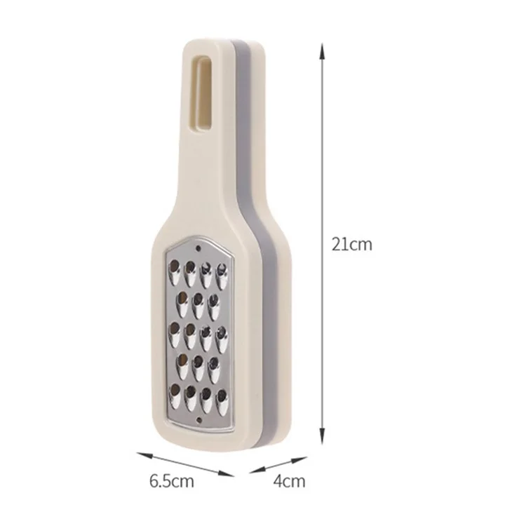 3Pcs / Set Multifunctional Fruit Vegetable Shredder PS+Stainless Steel Garlic Grater (BPA Free, No FDA Certificate) - Beige+Grey