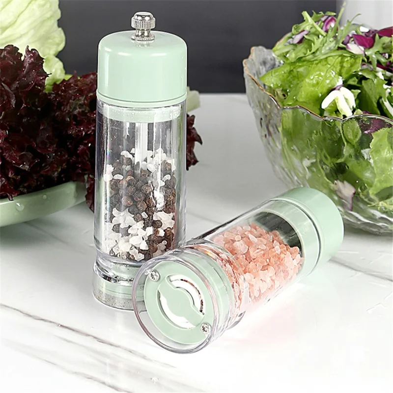Manual Pepper Grinder Seasoning Grinder Ceramic+PS Multi-Function Food Seasoning Bottle (BPA Free, No FDA Certificate) - Light Grey