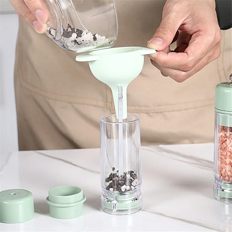 Manual Pepper Grinder Seasoning Grinder Ceramic+PS Multi-Function Food Seasoning Bottle (BPA Free, No FDA Certificate) - Light Grey