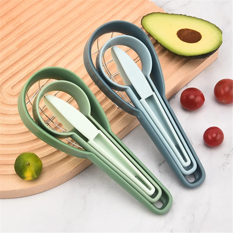 3-in-1 Avocado Slicer Kiwi Fruit Separator Dicing Corer Fruit Separation Tool (BPA Free, No FDA Certificate) - Blue
