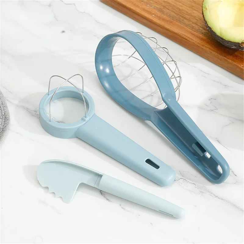 3-in-1 Avocado Slicer Kiwi Fruit Separator Dicing Corer Fruit Separation Tool (BPA Free, No FDA Certificate) - Blue
