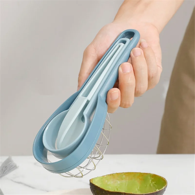 3-in-1 Avocado Slicer Kiwi Fruit Separator Dicing Corer Fruit Separation Tool (BPA Free, No FDA Certificate) - Blue