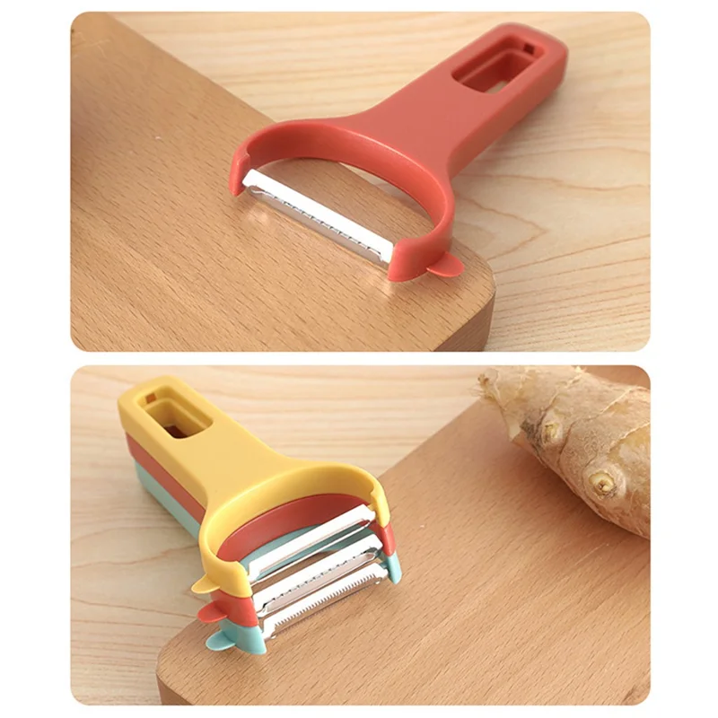 3Pcs / Set Y-shape Multifunctional Stainless Steel Vegetable Peeler Kitchen Fruit Potato Shredder (BPA Free, No FDA Certificate) - Beige