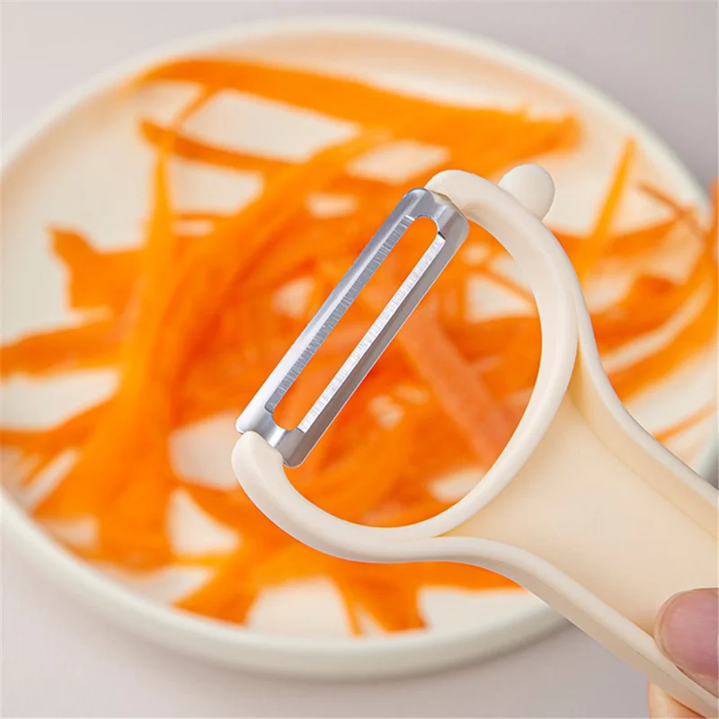 3Pcs / Set Y-shape Multifunctional Stainless Steel Vegetable Peeler Kitchen Fruit Potato Shredder (BPA Free, No FDA Certificate) - Beige