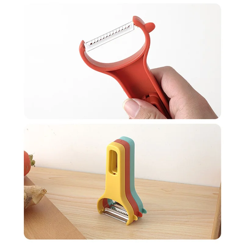 3Pcs / Set Y-shape Multifunctional Stainless Steel Vegetable Peeler Kitchen Fruit Potato Shredder (BPA Free, No FDA Certificate) - Beige