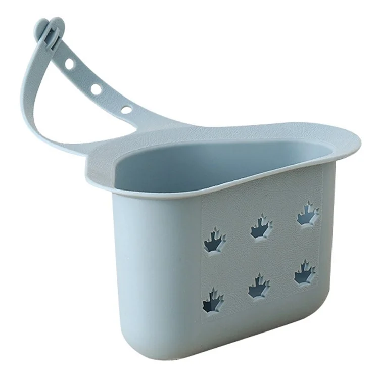 Kitchen Sink Drain Hanging Basket Faucet Sponge Wipe Brush Rag Triangle PP Storage Basket - Blue