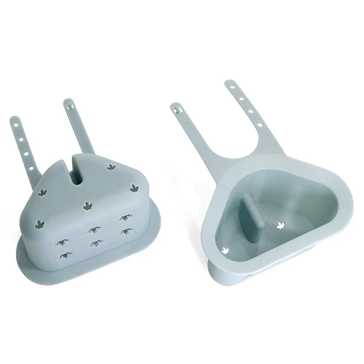 Kitchen Sink Drain Hanging Basket Faucet Sponge Wipe Brush Rag Triangle PP Storage Basket - Blue