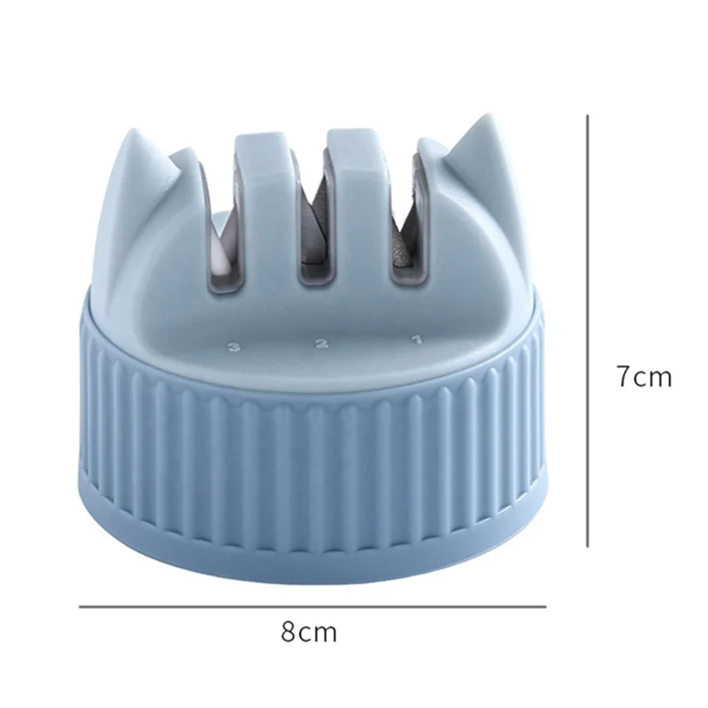 3-etapowy mini ostrzak noży, narzędzie do ostrzenia kamienia kuchennego, kieszonkowy kamień do ostrzenia - beżowy