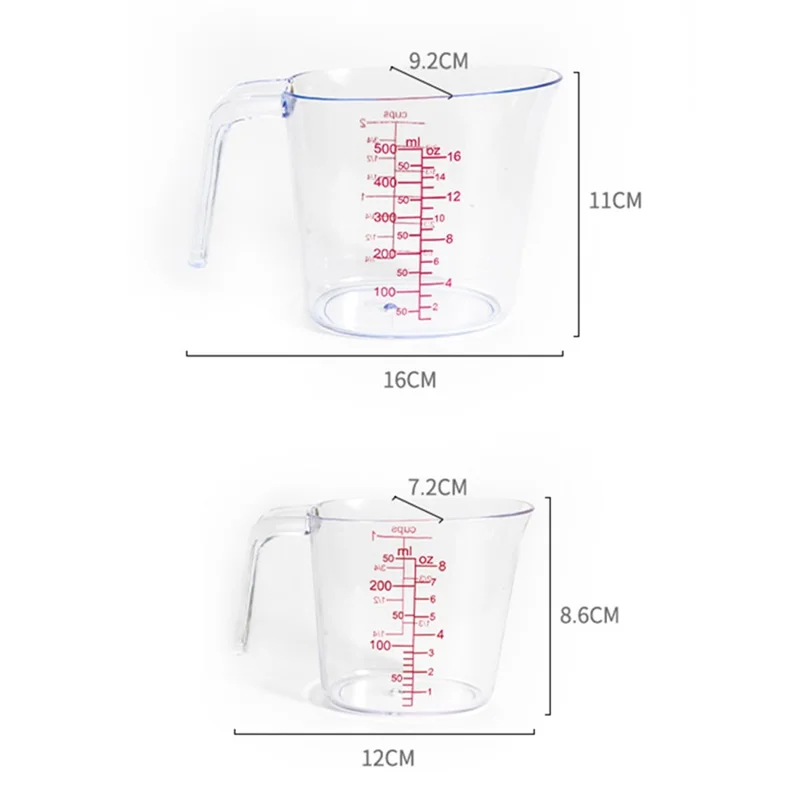3Pcs / Set Measuring Cups Plastic Stackable Measuring Jugs with Handle Kitchen Tool (BPA Free, No FDA Certificate)