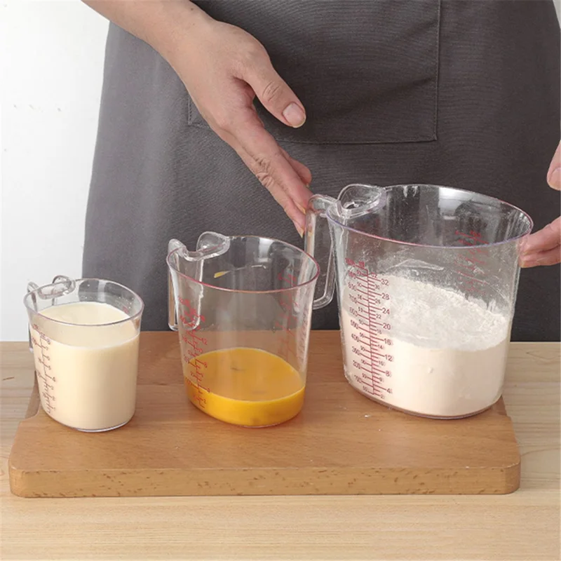 3Pcs / Set Measuring Cups Plastic Stackable Measuring Jugs with Handle Kitchen Tool (BPA Free, No FDA Certificate)