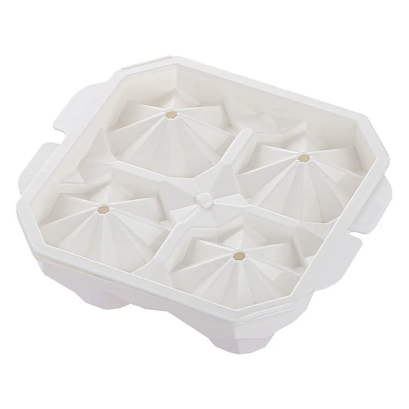 Creative 4 Cells Large Ice Ball Making Box PP Frozen Ice Cube Mold (BPA Free, No FDA Certificate) - Polygonal Star Shape