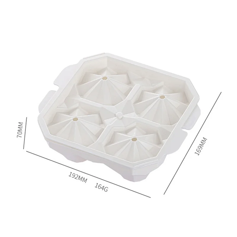 Creative 4 Cells Large Ice Ball Making Box PP Frozen Ice Cube Mold (BPA Free, No FDA Certificate) - Polygonal Star Shape