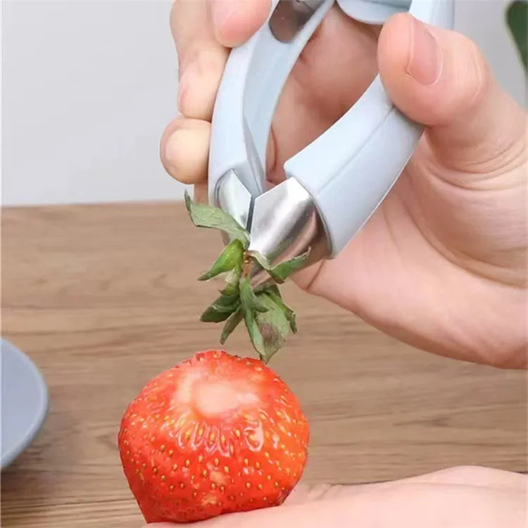 ABS+Stainless Steel Strawberry Stem Remover Tomato Pineapple Corer Fruit Eye Peeler Kitchen Tool (BPA Free, No FDA Certificate)