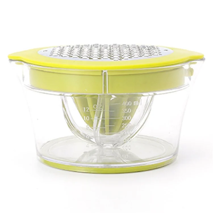 MYJ Manual Juicer Garlic Grater Multifunctional Hand Fruit Presser with 400ml Measuring Container (BPA Free, No FDA Certificate) - Green