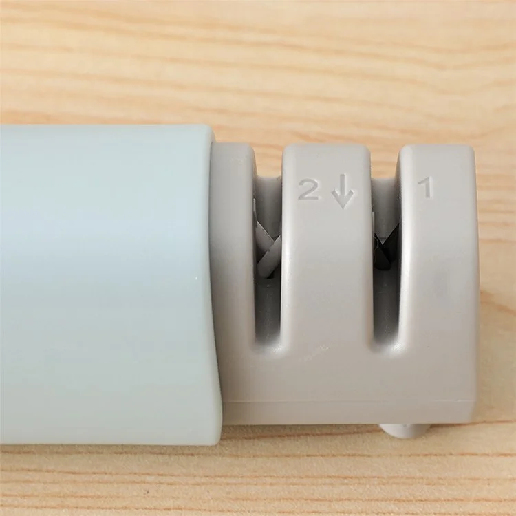 Kitchen 2-stage Knife Sharpener Household Multifunctional Handheld Knife Sharpening Stone - Grey Blue
