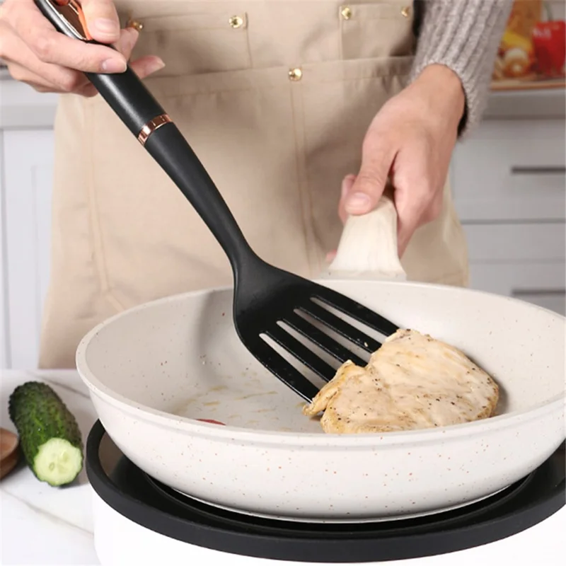 Home Kitchen Utensil ABS+Nylon Kitchen Cooking Tool (No FDA, BPA Free) - Slotted Spatula