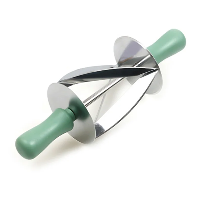 PP+Stainless Steel Croissant Dough Rolling Cutter Bread Making Kitchen Tool (No FDA, BPA Free)