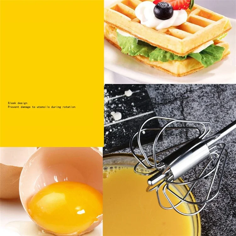 Semi-Automatic 430 Stainless Steel Egg Whisk Manual Press Mixer Egg Stirrer (BPA Free, No FDA)