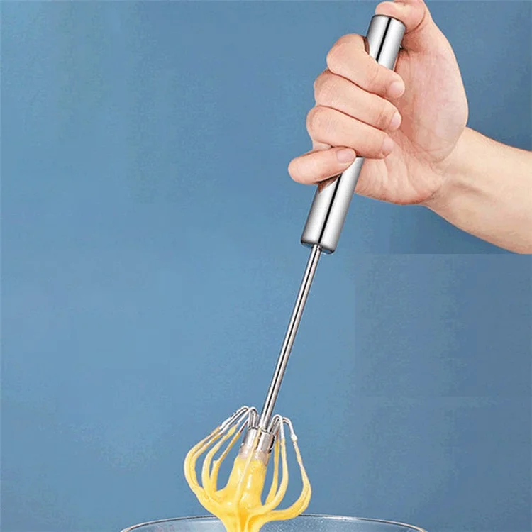 Semi-Automatic 430 Stainless Steel Egg Whisk Manual Press Mixer Egg Stirrer (BPA Free, No FDA)