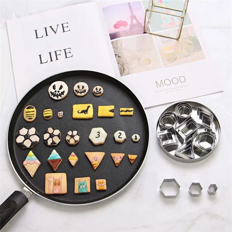24PCS Biscuits Baking Mold Stainless Steel Cake Ring (BPA-Free, No FDA) - Style A