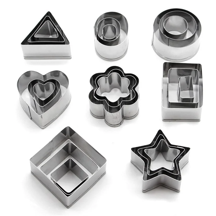 24PCS Biscuits Baking Mold Stainless Steel Cake Ring (BPA-Free, No FDA) - Style A