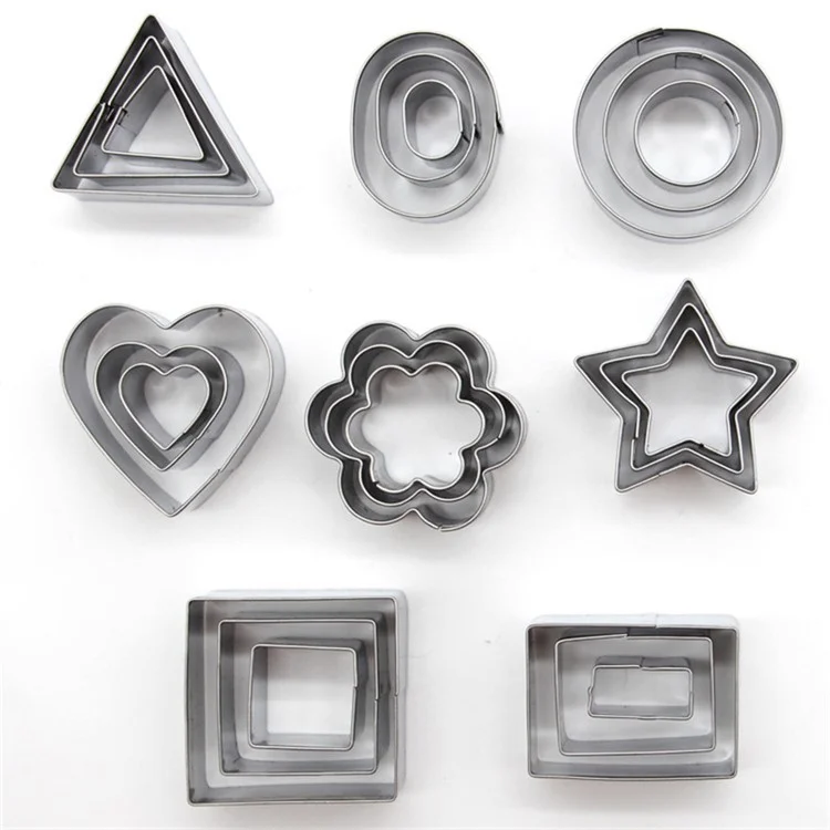 24PCS Biscuits Baking Mold Stainless Steel Cake Ring (BPA-Free, No FDA) - Style A