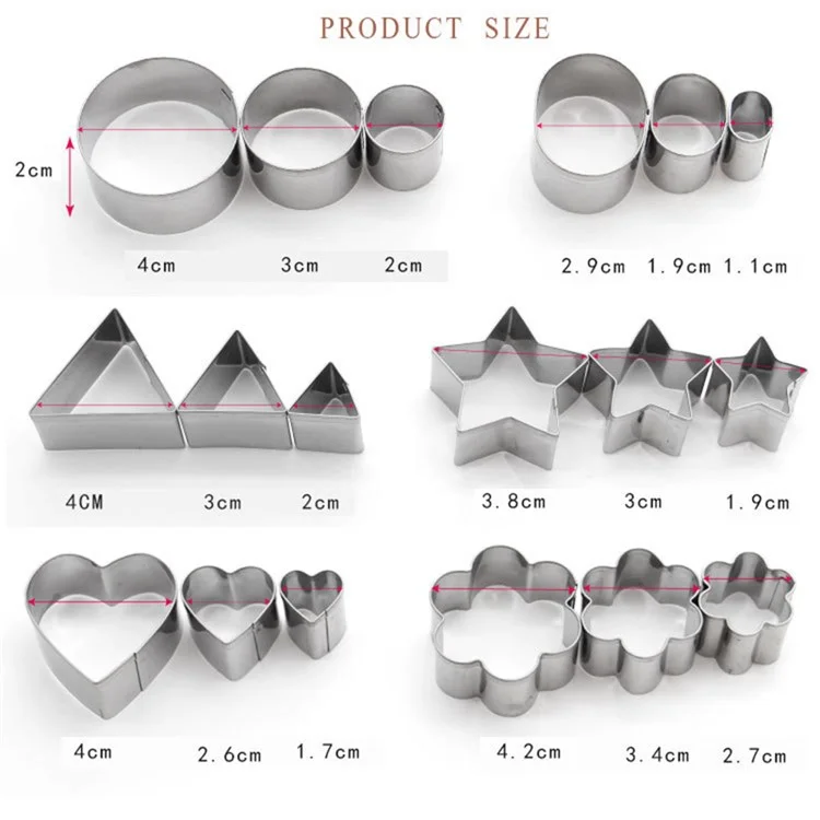 24pcs Biscuits Biscuits Boulanges en Acier Inoxydable en Acier (sans Bpa, Pas de FDA) - Style A