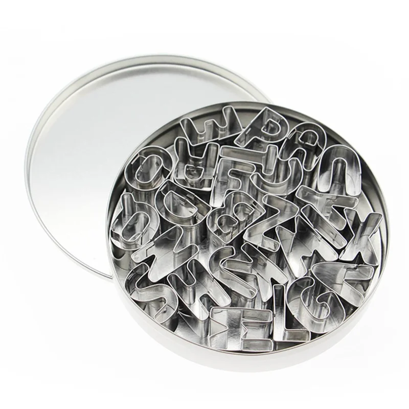 26 Alphabet Cookies Cutters Stainless Steel A-Z Mini Shape Biscuits Mold (BPA Free, No FDA)