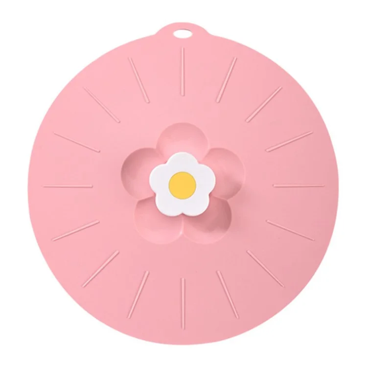 20*20cm Cute Flower Silicone Fresh-keeping Lid Kitchen Round Bowl Lid (No FDA Certificate, BPA Free) - Pink