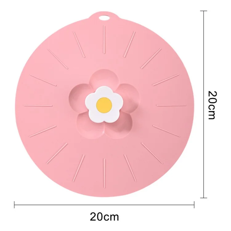 20*20cm Cute Flower Silicone Fresh-keeping Lid Kitchen Round Bowl Lid (No FDA Certificate, BPA Free) - Pink