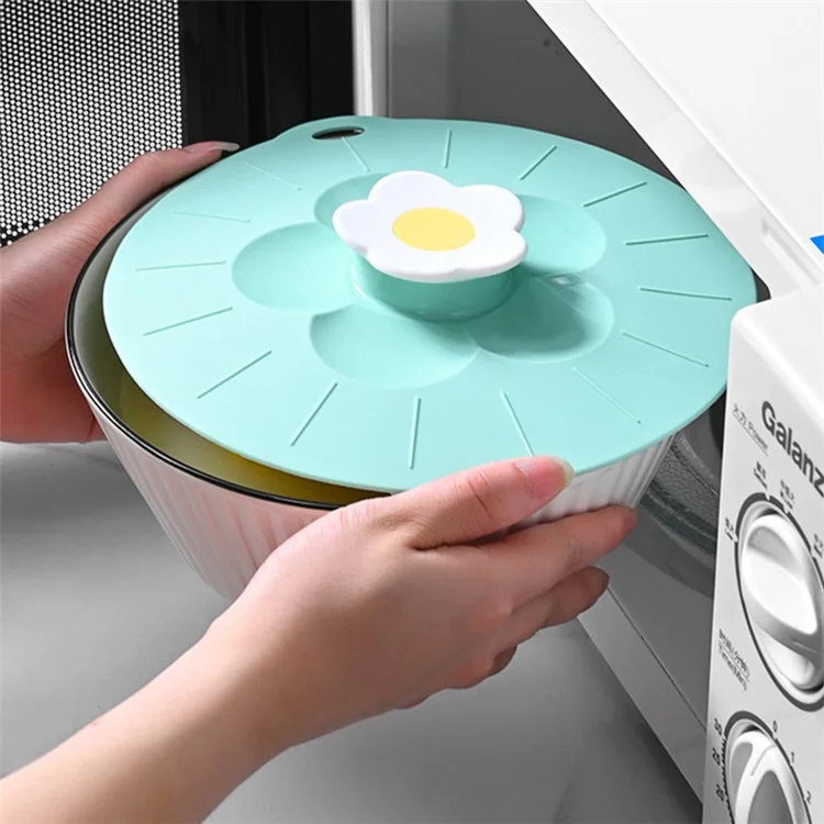 20*20cm Cute Flower Silicone Fresh-keeping Lid Kitchen Round Bowl Lid (No FDA Certificate, BPA Free) - Pink