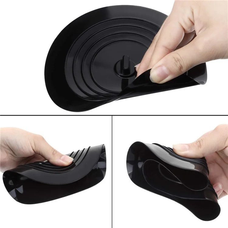 15cm Silicone Drain Cover Kitchen Sink Bathtub Hair Stopper Leak-proof Plug - Black