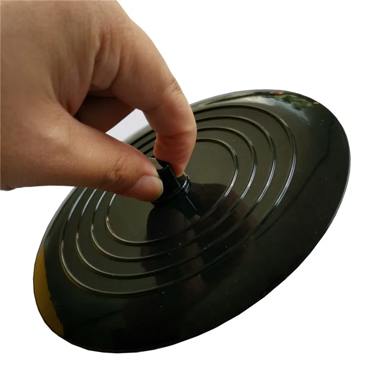 15cm Silicone Drain Cover Kitchen Sink Bathtub Hair Stopper Leak-proof Plug - Black