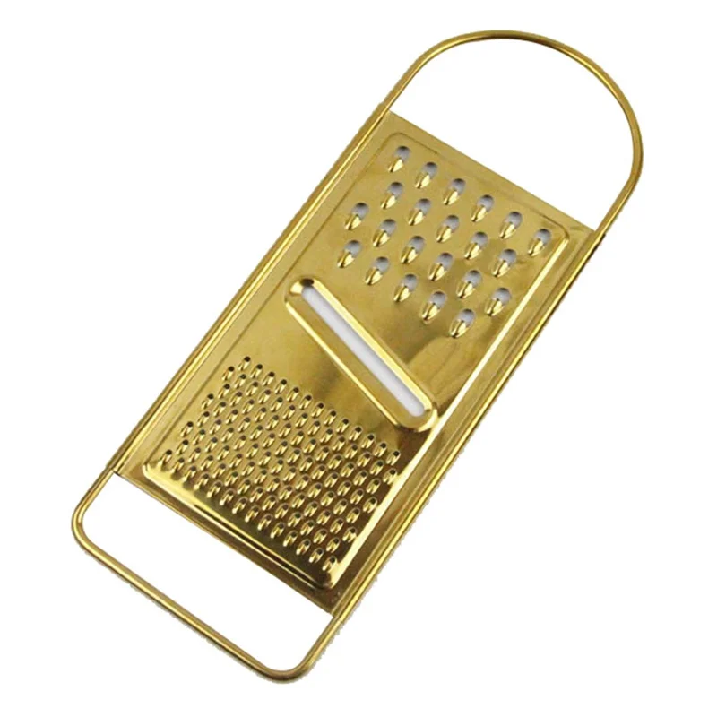 Flat Grater 430 Stainless Steel Cheese Grater, (No FDA, BPA-Free) - Gold