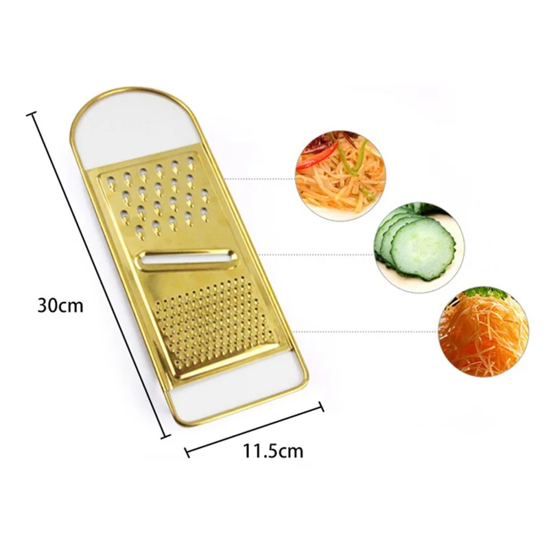 Flat Grater 430 Stainless Steel Cheese Grater, (No FDA, BPA-Free) - Gold