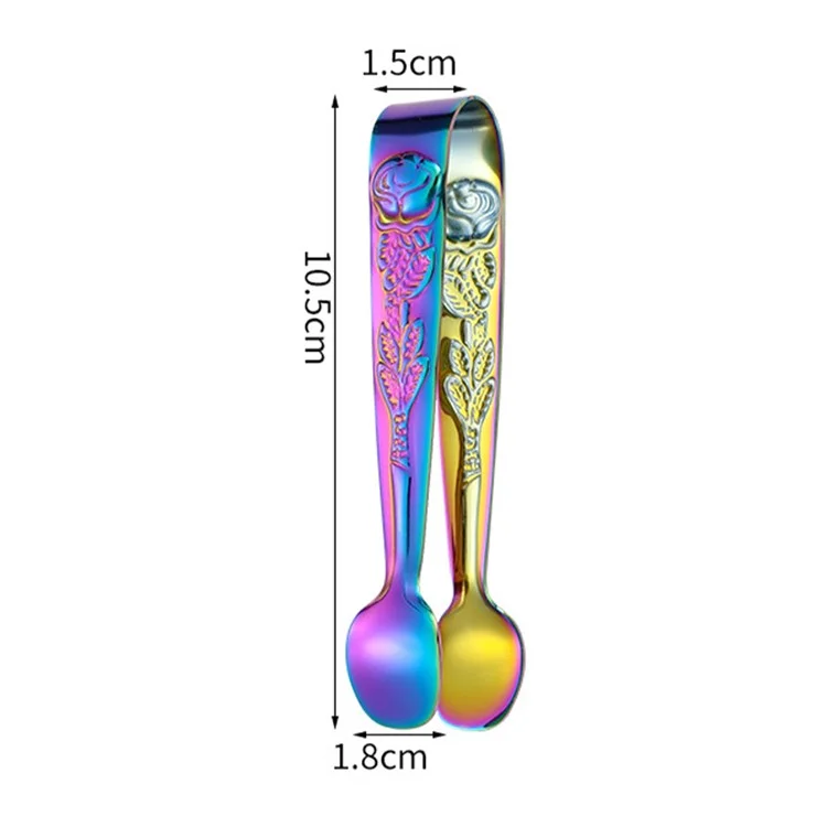 Eiswürfelclip 304 Edelstahl Rosenmuster Mini -lebensmittelzange (BPA Frei, Keine FDA) - Mehrfarbig