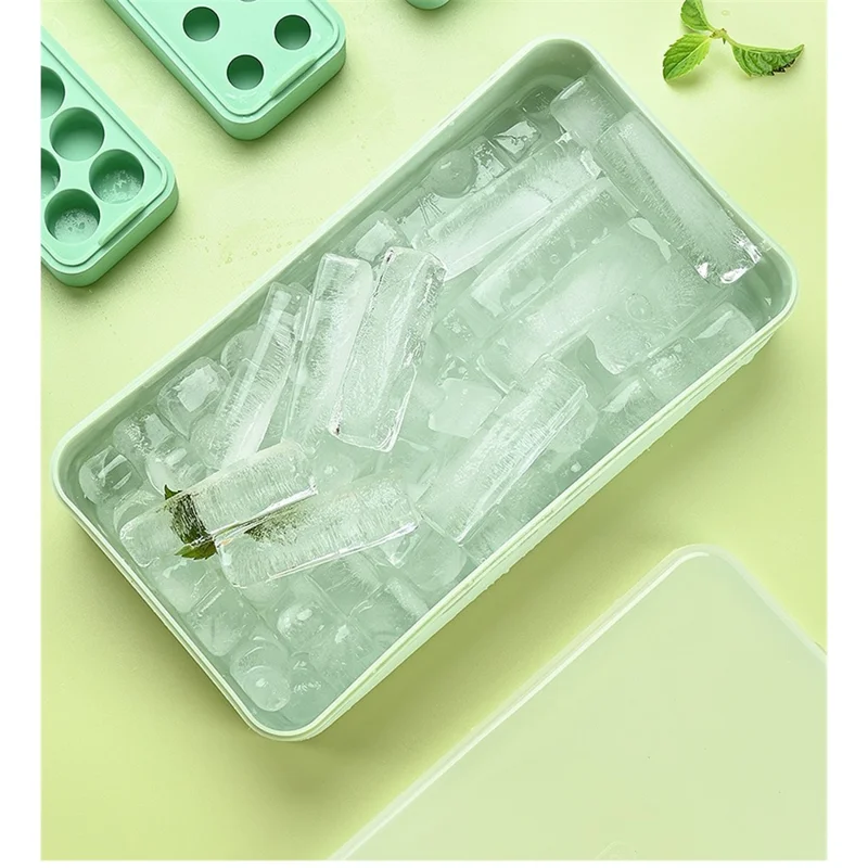4-in-1 Ice Cube Tray 4 Pack Ice Cubes Maker with Ice Clamp (BPA-Free / FDA Certified) - Green