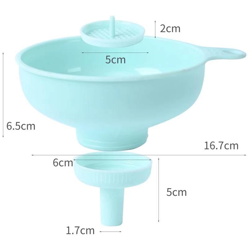 3-In-1 Plastic Funnel Strainer Food Grade Kitchen Filter for Oil Water Spices Beed (BPA Free / FDA Certificate)