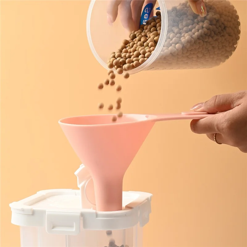 6-in-1 PP Oil Honey Grain Filtering Funnel Egg Separation Kitchen Funnel Set (FDA Certificated, BPA-free) - Pink