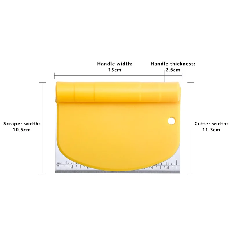 Stainless Steel Dough Scraper Scale Cutter Flour Pastry Cake Cutting Tool (BPA Free, No FDA)